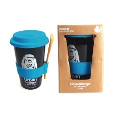 Double wall ceramic mug with silicon lid - Urban Stranger